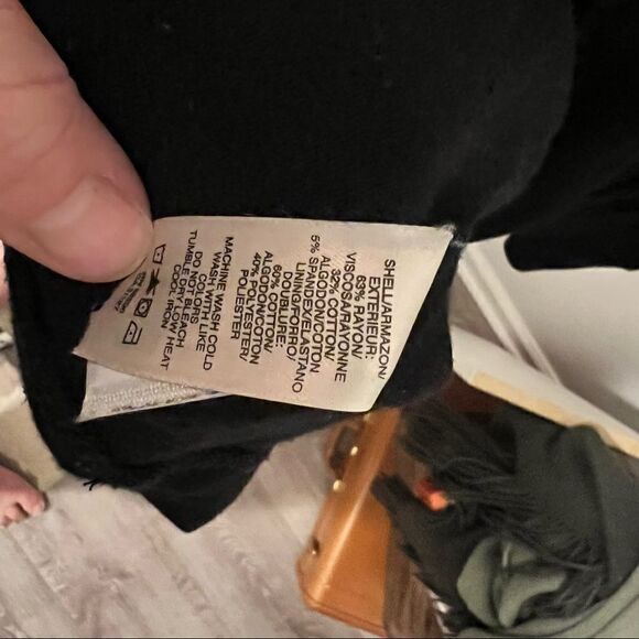 DKNY Black Hooded Cardigan W Pockets Size Small - Picture 6 of 10